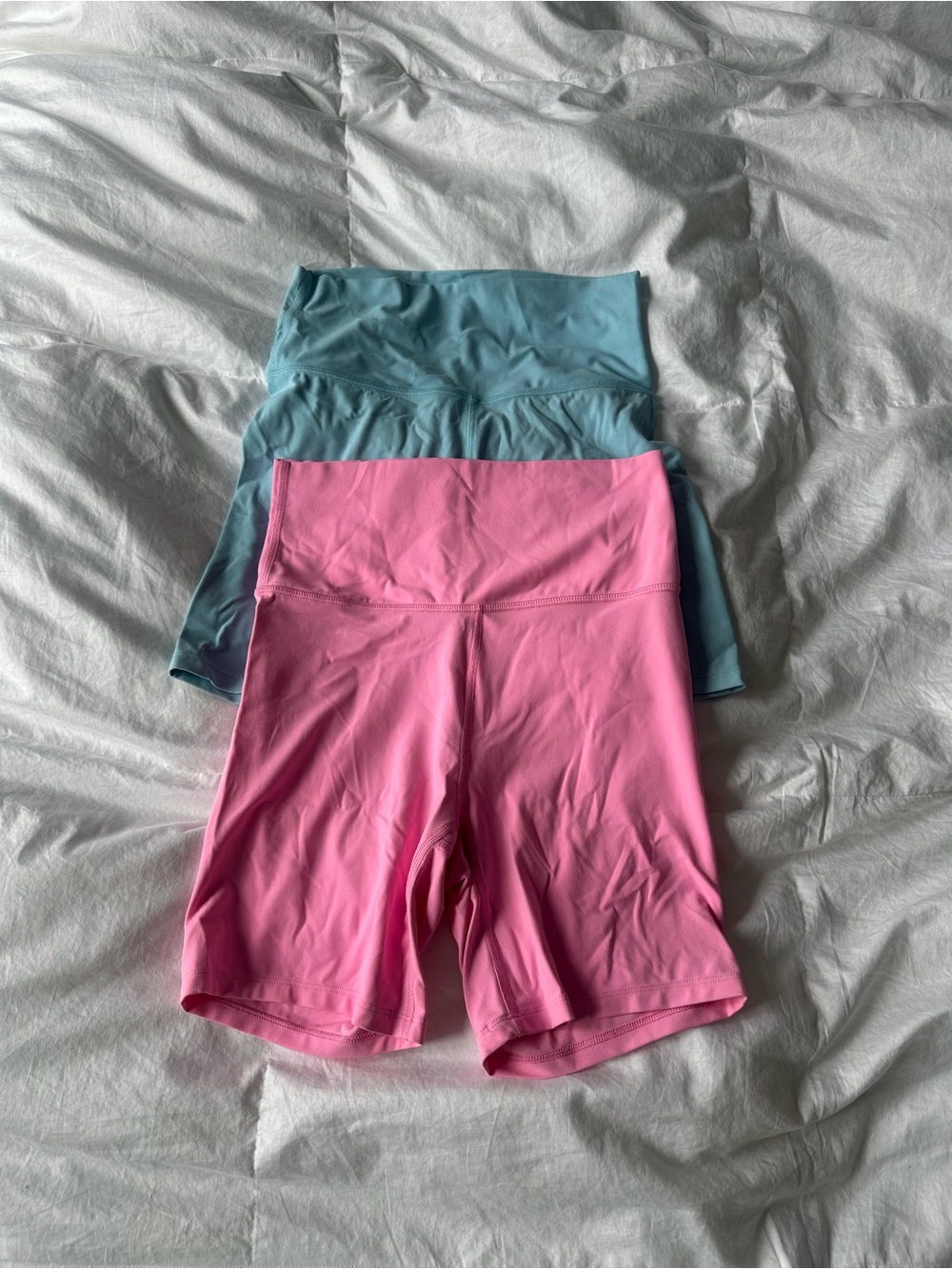 All in Motion Women’s Bike Shorts — Pink and Teal
